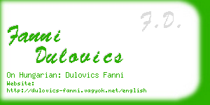fanni dulovics business card